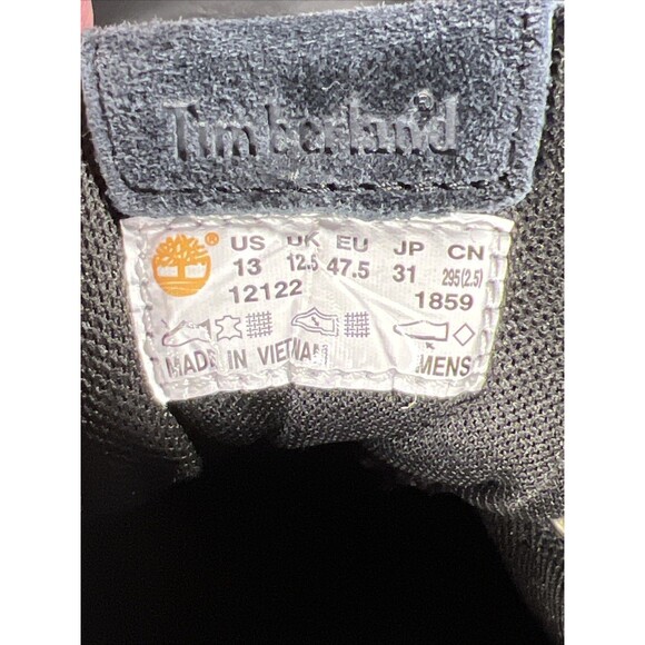 Men Timberland Ledge Black Leather Lace Up Waterproof Hiking Boots 12122 Size 13 - Picture 6 of 9